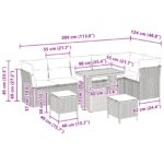 vidaXL 9-dielna záhradná pohovka so vankúšmi béžová poly ratan acacia – Obrázok 9