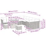 vidaXL 13-dielna záhradná sedacia súprava s vankúšmi čierna poly ratan akácia – Obrázok 9