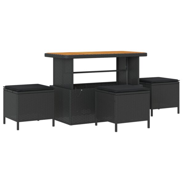 vidaXL 14-dielna záhradná sada so vankúšmi čierne poly ratan akácia – Obrázok 6