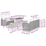 Súprava záhradného gauča vidaXL 8 kusov s vankúšmi béžový poly ratan akácia, Súprava záhradného jedálenského gauča vidaXL 3 kusy s vankúšmi béžový poly ratan akácia – Obrázok 9