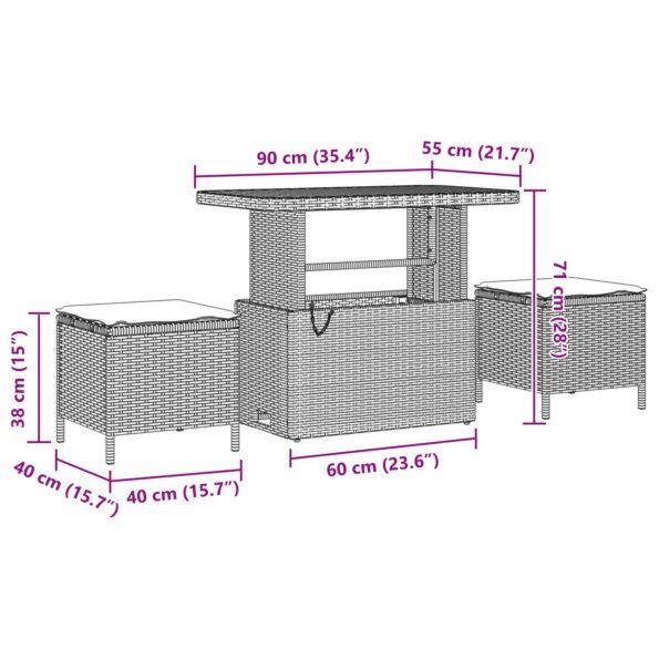 3361571_10.jpg vidaXL 9-dielny záhradný gaučový set s vankúšmi béžový poly ratan akácia – Obrázok 10