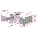 vidaXL 9-dielny záhradný gaučový set s vankúšmi béžový poly ratan akácia – Obrázok 9