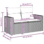 vidaXL 10-dielny set záhradného gauča s vankúšmi čierny polyratan akácie – Obrázok 12