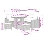 vidaXL 8-dielny záhradný pohovkový set s vankúšmi béžový poly ratan akácia – Obrázok 10