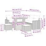 vidaXL 8-dielna súprava záhradného gauča s vankúšmi čierny polyratan akácia – Obrázok 10