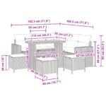 vidaXL 9-dielna záhradná súprava gaučov s vankúšmi čierny poly ratan akácia – Obrázok 10