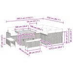 vidaXL 12-dielna záhradná sada s vankúšmi čierny polyratan akácia – Obrázok 10