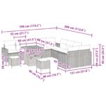 vidaXL 13 Dielna Záhradná Pohovka s Vankúšmi Béžová Poly Ratan Acacia – Obrázok 9