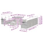 vidaXL Záhradná sedačka 10 kusov s vankúšmi Čierny Poly Ratan Akácia – Obrázok 13