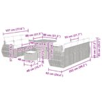 vidaXL 10-dielna záhradná sedacia súprava s vankúšmi čierna poly ratan akácia – Obrázok 12