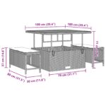 vidaXL 9-dielna sada záhradných pohoviek s vankúšmi, čierny poly ratan, akácia – Obrázok 10