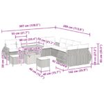 vidaXL 13-dielna záhradná súprava sedačiek s vankúšmi Béžová Polyratan Akácia – Obrázok 12