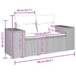 vidaXL 9-dielna sada záhradného sofa s vankúšmi Béžová poly ratan akácia – Obrázok 11