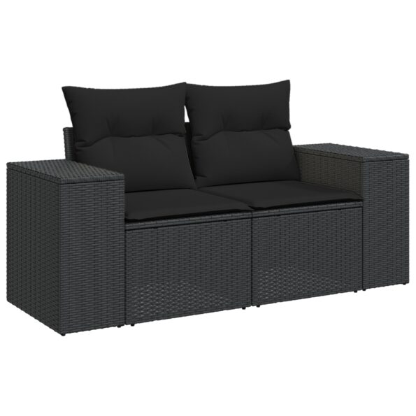 3362049_6.jpg vidaXL 13 kusová záhradná pohovka s vankúšmi čierna poly ratan akácia – Obrázok 6