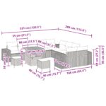 vidaXL 13-dielna sada záhradného gauča s vankúšmi béžový poly ratan – Obrázok 12