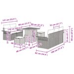 vidaXL 8-dielna záhradná sada pohoviek s vankúšmi čierny poly ratan akácia – Obrázok 12