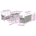 vidaXL 9-dielny záhradný sedačkový set s vankúšmi béžový polyratan akácia – Obrázok 12