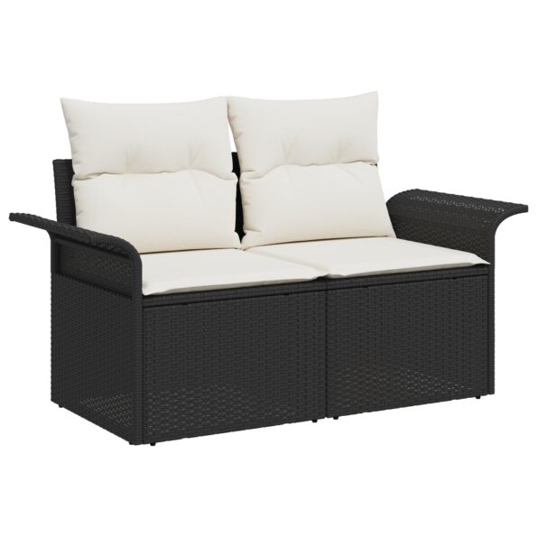 3362190_6.jpg vidaXL 13-dielny záhradný sedací set s vankúšmi čierny polyratan akácia – Obrázok 6