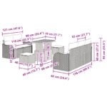 vidaXL súprava 8 kusov záhradných pohoviek s vankúšmi Čierny polyratan Akácia – Obrázok 12