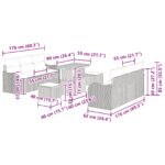 vidaXL 9-dielna záhradná súprava pohoviek s vankúšmi Čierna Poly Ratan Akácia – Obrázok 12