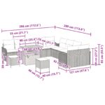 vidaXL 13-dielna záhradná sedačka s vankúšmi Béžová Polyratan Akácia – Obrázok 12