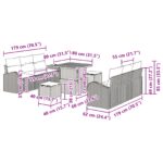 9-dielna záhradná sedačka vidaXL s poduškami Čierna Poly ratan Akácia, 2-miestna záhradná sedačka vidaXL s poduškami Čierna Poly ratan, 3-dielny záhradný jedálenský set s poduškami Čierna Poly ratan Akácia – Obrázok 12