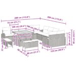 vidaXL 13-dielna záhradná súprava so vankúšmi čierny polyratan akácia – Obrázok 12