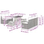 vidaXL 8-dielna záhradná sada so vankúšmi Čierna polyratanová akácia – Obrázok 12