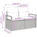 vidaXL 9-dielna záhradná súprava gauča s vankúšmi čierny polyratan akácia – Obrázok 11