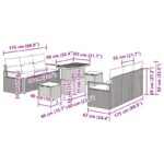 vidaXL 9-dielna záhradná súprava gauča s vankúšmi čierny polyratan akácia – Obrázok 12
