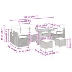 vidaXL 10-dielny záhradný sofa set s vankúšmi Čierny polyratan akácia – Obrázok 12