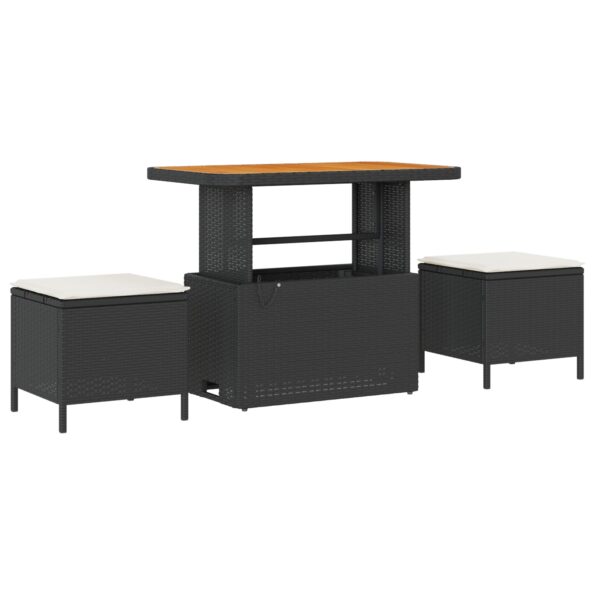 vidaXL 10-dielny záhradný sofa set s vankúšmi Čierny polyratan akácia – Obrázok 4