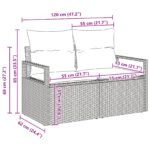 vidaXL 12-dielna záhradná súprava sofa s vankúšmi čierna poly ratan a akácia – Obrázok 12