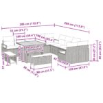 VidaXL 13-dielny záhradný pohovkový set s vankúšmi čierny poly ratan, VidaXL 2-miestna záhradná pohovka s vankúšmi čierny poly ratan, VidaXL 3-dielna záhradná jedálenská súprava s vankúšmi čierny poly ratan – Obrázok 12