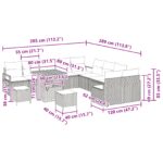 vidaXL 13-dielna súprava záhradných pohoviek s vankúšmi Béžová Polyratan Akácia – Obrázok 12