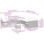 vidaXL 13 kusová záhradná pohovka s vankúšmi čierny poly ratan akácia – Obrázok 12