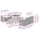 vidaXL 8-dielna záhradná pohovka súprava s vankúšmi čierna polyratanová akácia – Obrázok 12