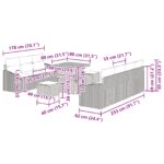 vidaXL 10-dielna záhradná sedacia súprava s vankúšmi čierny poly ratan akácia – Obrázok 12