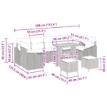 vidaXL 10-dielna záhradná súprava gauča s vankúšmi Béžová poly ratanová akácia – Obrázok 12