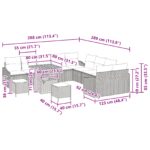 vidaXL 13-dielna záhradná súprava s vankúšmi Béžový poly ratan Akácia – Obrázok 12