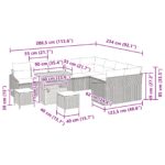 vidaXL 13-dielna súprava záhradného gauča s vankúšmi Béžový Poly ratan Akácia – Obrázok 12