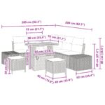 vidaXL 8-dielna súprava záhradných pohoviek s vankúšmi Béžový Poly ratan Akácia – Obrázok 10