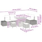 vidaXL 9-dielna záhradná pohovka so vankúšmi Béžový polyratan akáciový – Obrázok 10