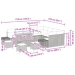 vidaXL 13-dielna záhradná pohovka Béžový Polyratan Akácia – Obrázok 10