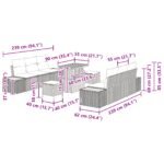 Súprava záhradnej pohovky vidaXL 9 kusov s vankúšmi Béžová Poly Ratan, Súprava záhradného jedálenského stola vidaXL 3 kusy s vankúšmi Béžová Poly Ratan – Obrázok 12