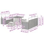 vidaXL 8-dielny záhradný sedací set s vankúšmi čierny poly ratan akácia – Obrázok 12