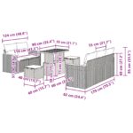 vidaXL záhradná súprava so 8 kusmi s vankúšmi čierny poly ratan akácia – Obrázok 12