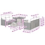VidaXL 9-dielny záhradný pohovkový set s vankúšmi béžový poly ratan akácia – Obrázok 12