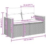 vidaXL 9-dielny záhradný gaučový set s vankúšmi Béžový Poly Ratan Akácia – Obrázok 10