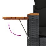 vidaXL 12-dielny záhradný set s vankúšmi, Čierny Polyratan Acacia – Obrázok 10